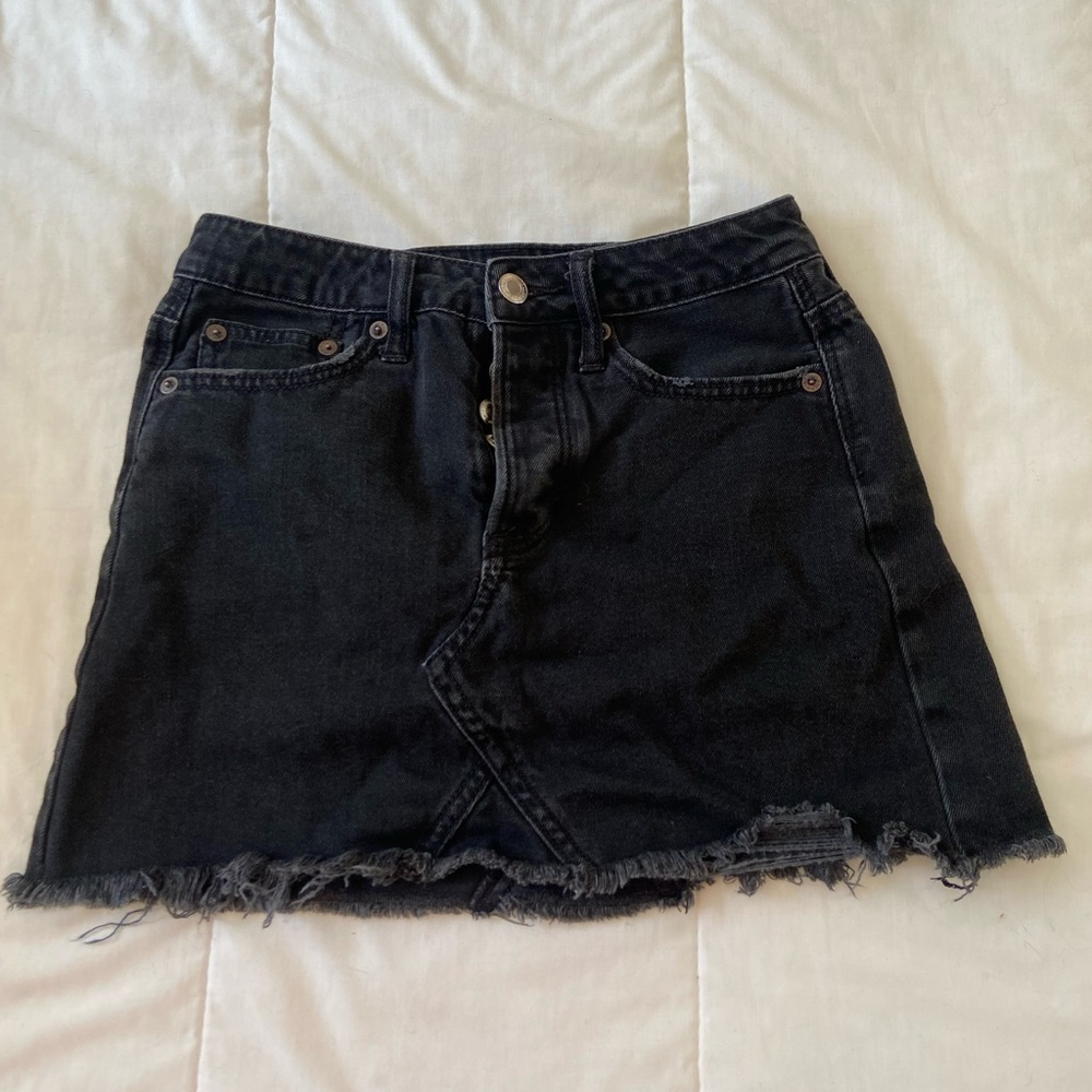 Black denim skirt, American eagle